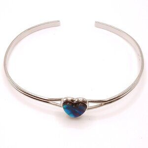 Women's Bracelet Heart Abalone Style Design Bracelet Adjustable Open Cuff